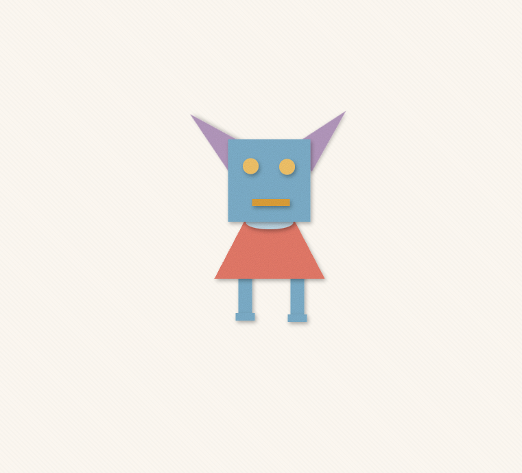 A cute origami-style dog character made in Origami Studio